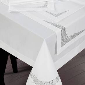 Obrus dekoracyjny KLARA 160x300 Eurofirany biały