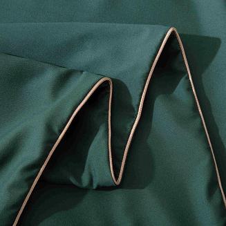 Pościel Queen 160x200 butelkowa ze złotą lamówką bizą