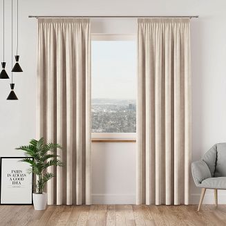 Zasłona gotowa na taśmie VELVI 140x260 kremowa