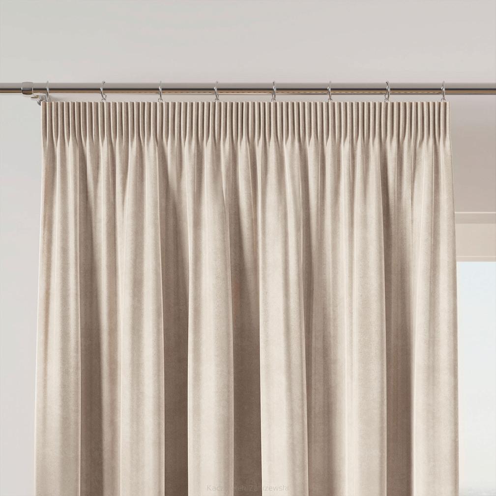 Zasłona gotowa na taśmie VELVI 140x260 kremowa