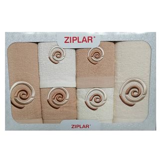 KOMPLET ręczników 6 szt. ZIPLAR beż/ekri