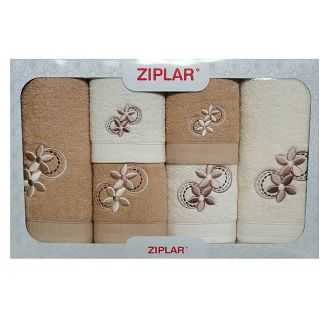 KOMPLET ręczników 6 szt. ZIPLAR beż/ekri