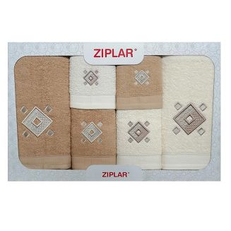 KOMPLET ręczników 6 szt. ZIPLAR beż/ekri