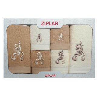 KOMPLET ręczników 6 szt. ZIPLAR beż/ekri
