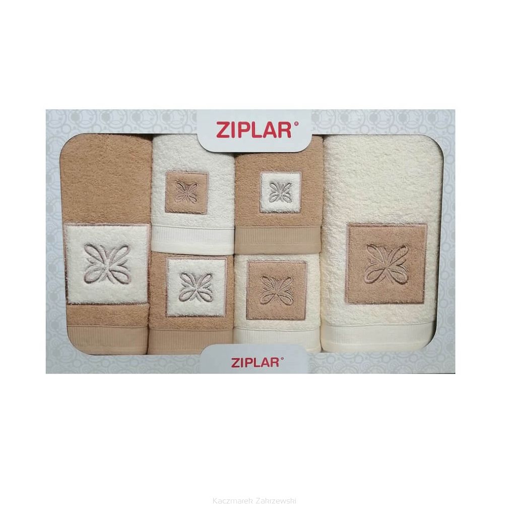 KOMPLET ręczników 6 szt. ZIPLAR beż/ekri