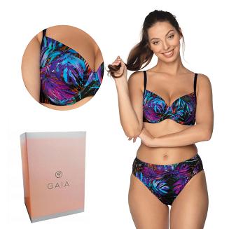 Strój kąpielowy góra biustonosz push up Ibiza 015 granatowy roślinny motyw