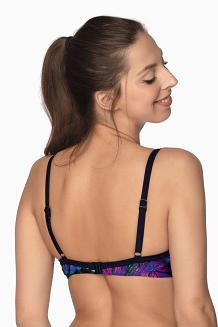 Strój kąpielowy góra biustonosz push up Ibiza 015 granatowy roślinny motyw