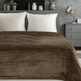 Koc narzuta CINDY6 70x160 Design91 ciemnobrązowy