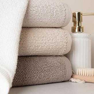 Ręcznik bawełniany LEON 70x140 strukturalne frotte ciepły brąz