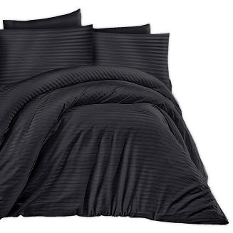 Pościel satyna bawełniana adamaszek 200x220 czarna