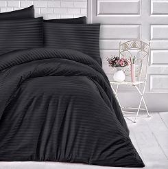 Pościel satyna bawełniana adamaszek 200x220 czarna