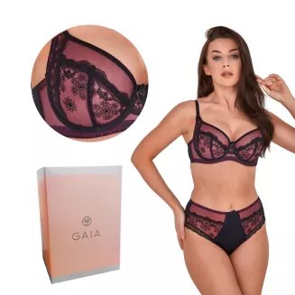 Biustonosz GAIA Soft Ossie 1223 miękki czarno-różowy