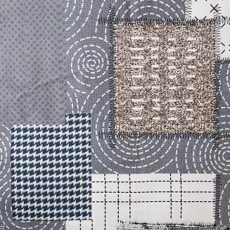 Pościel flanelowa FLANELOVE 180x200 szara biała beżowa patchwork