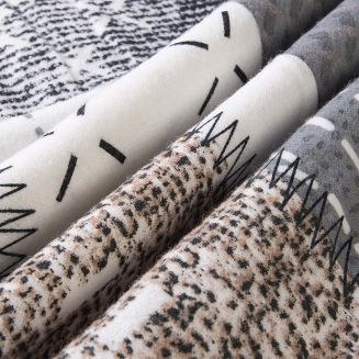 Pościel flanelowa FLANELOVE 180x200 szara biała beżowa patchwork