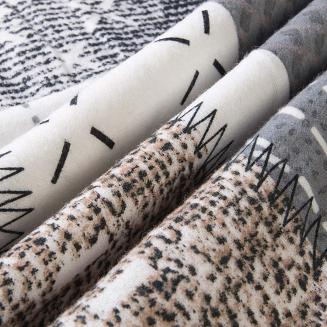 Pościel flanelowa FLANELOVE 180x200 szara biała beżowa patchwork