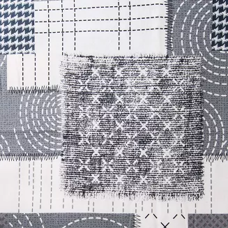 Pościel flanelowa FLANELOVE 180x200 szara biała beżowa patchwork