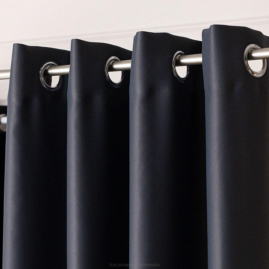 Zasłona gotowa typu blackout na przelotkach DONA 140x 250 ciemnoszara