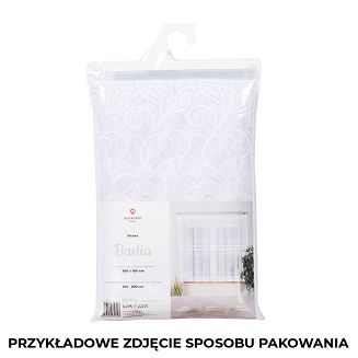 Firanka żakardowa gotowa na żabki BASTIA 320x140 biała