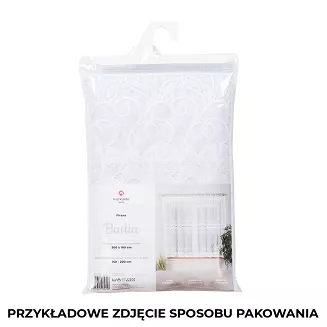 Firanka żakardowa gotowa na żabki BASTIA 320x140 biała