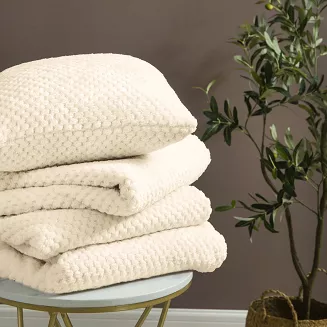 Koc narzuta z mikrofibry Monte 200x220 jasnobeżowy