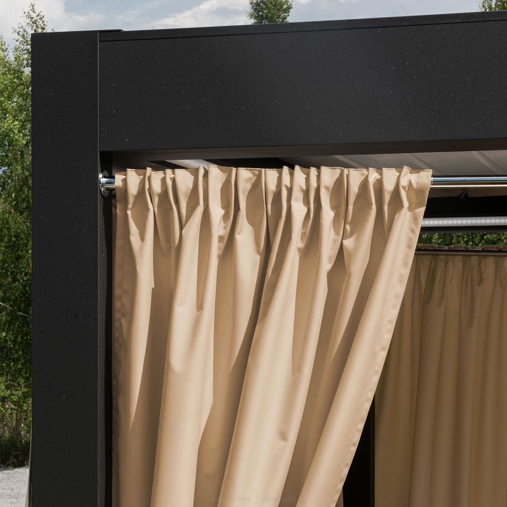 Zasłona gotowa na taśmie GARDENIA 140x240 wodoodporna ogrodowa nude