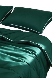 Pościel bambusowa 220x200 butelkowa z białą bizą