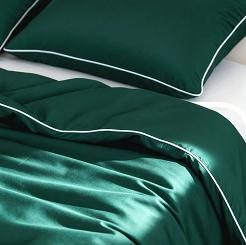 Pościel bambusowa 220x200 butelkowa z białą bizą