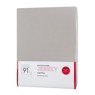 Prześcieradło jersey z gumką  120x200 Design91 jasnoszary