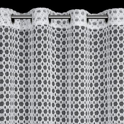 Firana gotowa na przelotkach CARMEN 140x250 Eurofirany biała o strukturze siateczki w okregi