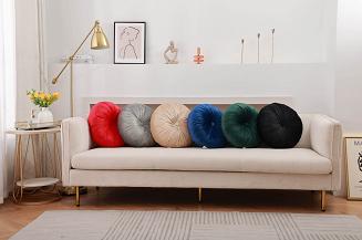 Poszewka dekoracyjna Soft welurowa popielowa okrągła