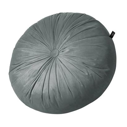 Poszewka dekoracyjna Soft welurowa popielata okrągła