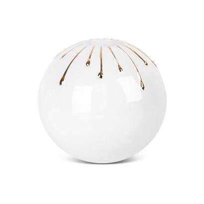 Świecznik dekoracyjny LUIS 15x13 Eurofirany biały złoty motyw ozdobny a'la ściekająca farba