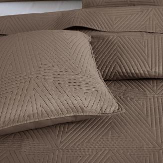 Narzuta dekoracyjna TRIO 240x260 pikowana jasnobrązowa