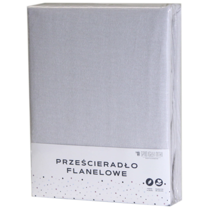 Prześcieradło flanelowe bez gumki 160x200 szare