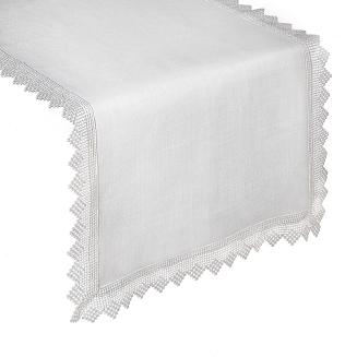 Obrus dekoracyjny ELIANA 40x180 Eurofirany ecru/srebrny