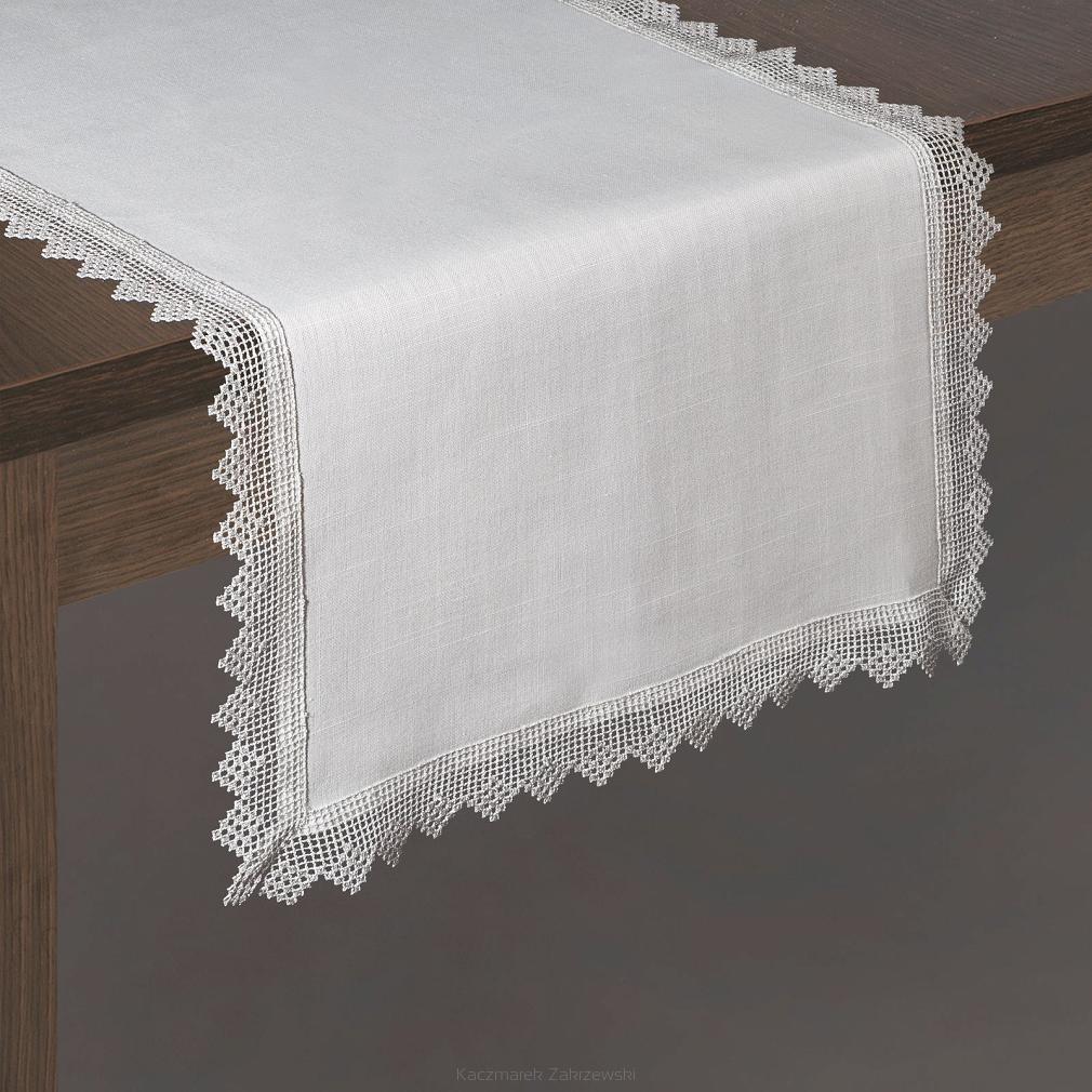 Obrus dekoracyjny ELIANA 40x180 Eurofirany ecru/srebrny
