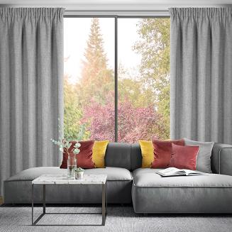 Zasłona gotowa na taśmie JULA2 140x270 Eurofirany srebrny