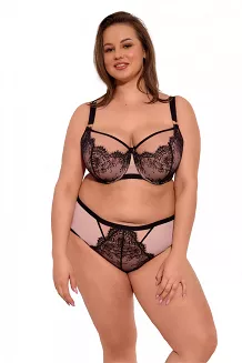 Biustonosz z koronką GAIA Semi-Soft Aina MAXI 1273 półusztywniany czarny różowy