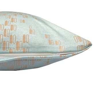Poszewka jersey 40x40 miętowa ze złotym geometrycznym wzorem