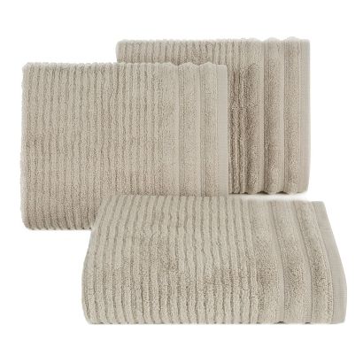 Ręcznik bawełniany SAMMY 50x90 Eurofirany beżowy wytłaczane pasy