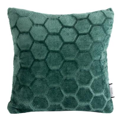 Poszewka dekoracyjna ZOE2 40x40 Eurofirany zielona wytłaczany geometryczny wzór 3D