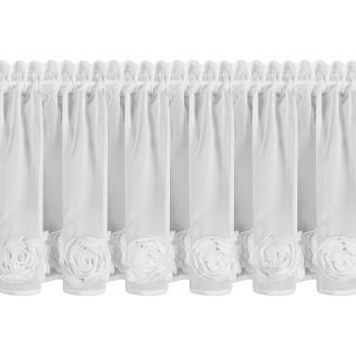 Zasłona gotowa na taśmie ROSES 150x40 Eva Minge Eurofirany biały