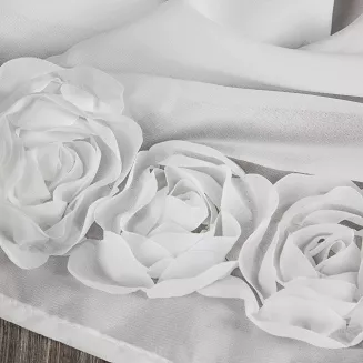 Zasłona gotowa na taśmie ROSES 150x40 Eva Minge Eurofirany biały