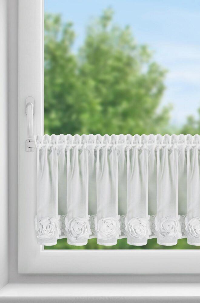 Zasłona gotowa na taśmie ROSES 150x40 Eva Minge Eurofirany biały