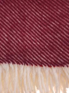 Koc z wełny nowozelandzkiej MAGDA 150x200 diagonalny bordowy