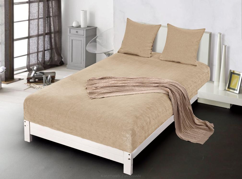 Prześcieradło polarowe z gumką MIŚ 160x200 beżowe