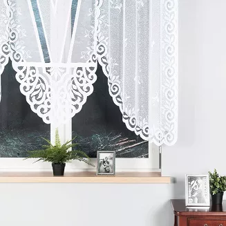 Firanka żakardowa gotowa na żabki RENATA 250x140 biała