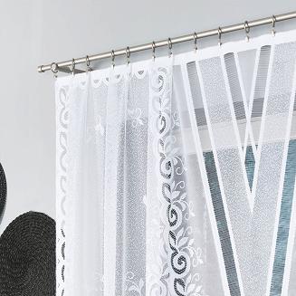 Firanka żakardowa gotowa na żabki RENATA 250x140 biała