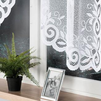 Firanka żakardowa gotowa na żabki RENATA 250x140 biała