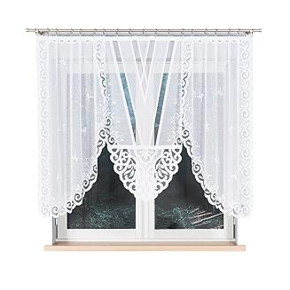 Firanka żakardowa gotowa na żabki RENATA 250x140 biała